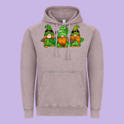 St Patricks Day Gnomes With Western Hearts And Shamrocks Vintage Hoodie Designed By Artiststas
