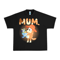 Black Bluey Mum Urban Heavy Tee - linhVisuals
