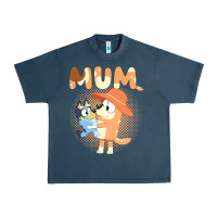 Midnight Navy Bluey Mum Urban Heavy Tee - linhVisuals