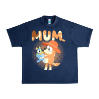 Navy Bluey Mum Urban Heavy Tee - linhVisuals