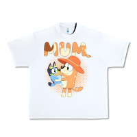 White Bluey Mum Urban Heavy Tee - linhVisuals