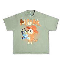 Oil Green Bluey Mum Urban Heavy Tee - linhVisuals