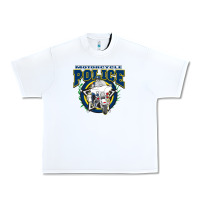 White motorcycle police law enforcement Urban Heavy Tee - linhVisuals