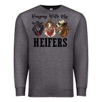 Charcoal Heather hanging with my heifers Premium Sweatshirt - RanaPortraitStore