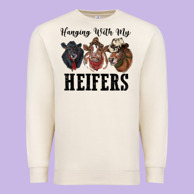 Hanging With My Heifers Premium Sweatshirt Designed By Ranaportraitstore