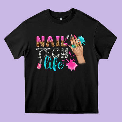 Nail Tech Life Bbs Heavy Core Tee Designed By Bundleandbundleshop