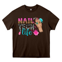 Chocolate Brown nail tech life bbs Heavy Core Tee - BundleAndBundleShop