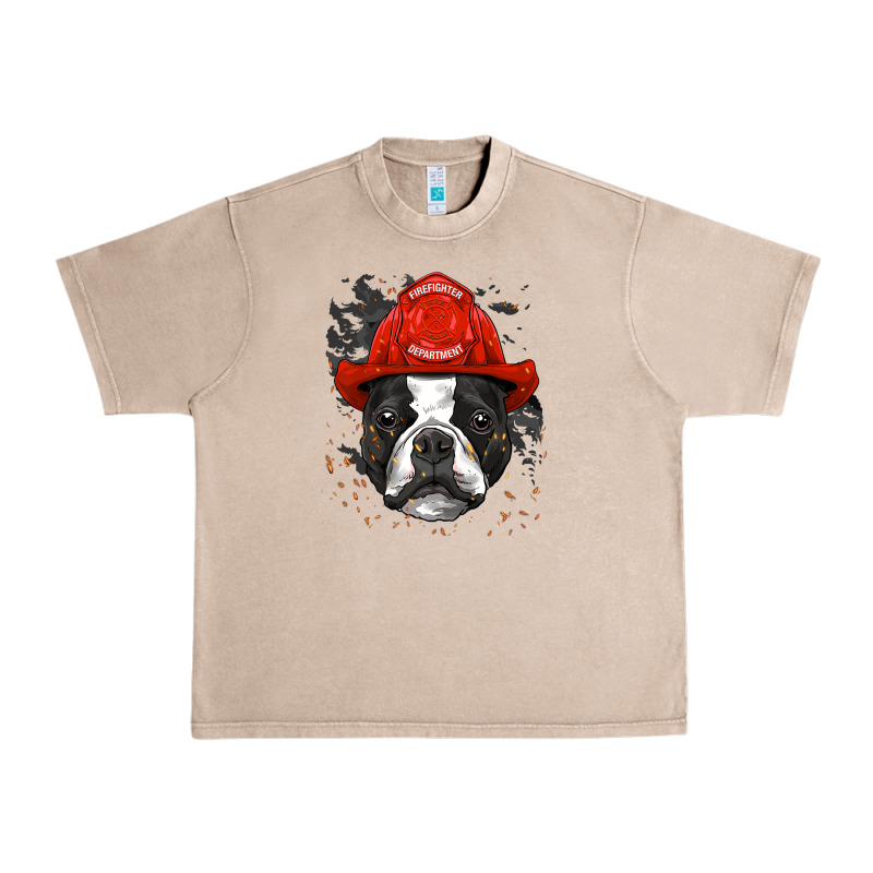Boston Terrier Firefighter Boston Terrier Dog Lover Premium Urban Heavy Tee by linhVisuals | Teevron