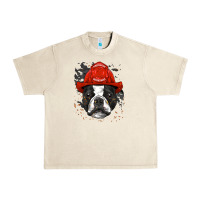 Sandshell boston terrier firefighter boston terrier dog lover premium Urban Heavy Tee - linhVisuals