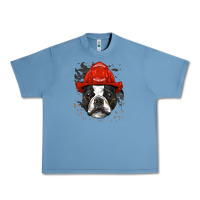 Pebble Blue boston terrier firefighter boston terrier dog lover premium Urban Heavy Tee - linhVisuals