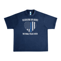 Navy national police week shirt vintage blue line american flag Urban Heavy Tee - linhVisuals