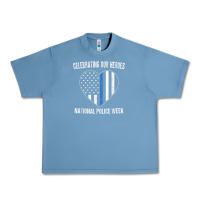 Pebble Blue national police week shirt vintage blue line american flag Urban Heavy Tee - linhVisuals