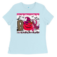 Baby Blue Boo october Ladies Tee - CowhideDigitalArt