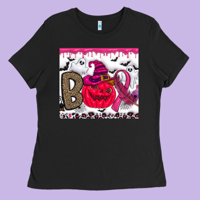 Boo October Ladies Tee Designed By Cowhidedigitalart