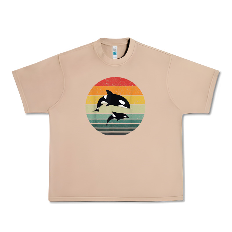 Orca Family Vintage Retro Art, Killer Whale Family Urban Heavy Tee by linhVisuals | Teevron