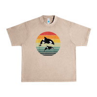 French Oak orca family vintage retro art, killer whale family Urban Heavy Tee - linhVisuals