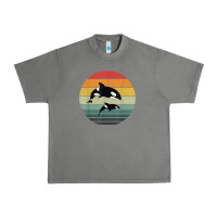 Tornado orca family vintage retro art, killer whale family Urban Heavy Tee - linhVisuals