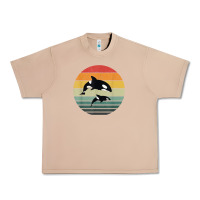 Burro orca family vintage retro art, killer whale family Urban Heavy Tee - linhVisuals