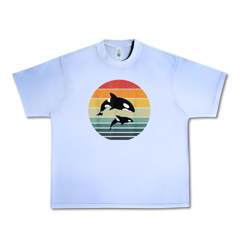 Orca Family Vintage Retro Art, Killer Whale Family Urban Heavy Tee by linhVisuals | Teevron