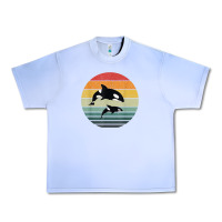 Grape Ice orca family vintage retro art, killer whale family Urban Heavy Tee - linhVisuals