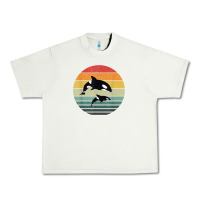Pistachio orca family vintage retro art, killer whale family Urban Heavy Tee - linhVisuals