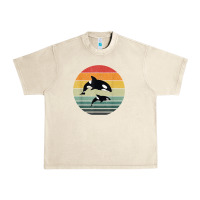 Sandshell orca family vintage retro art, killer whale family Urban Heavy Tee - linhVisuals