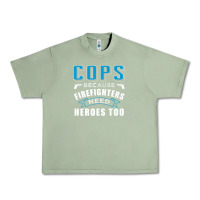 Oil Green cops because firefighters need heroes too premium Urban Heavy Tee - linhVisuals