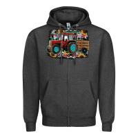 Charcoal Heather western tracktor Zipper Hoodie - RanaPortraitStore