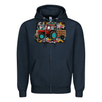 Navy western tracktor Zipper Hoodie - RanaPortraitStore