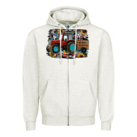 Oatmeal Heather western tracktor Zipper Hoodie - RanaPortraitStore