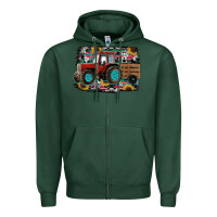 Sports Green western tracktor Zipper Hoodie - RanaPortraitStore