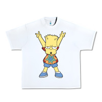White groovy bart Urban Heavy Tee - linhVisuals