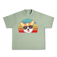 Oil Green cool corgi vintage 80s dog lover Urban Heavy Tee - linhVisuals
