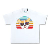 White cool corgi vintage 80s dog lover Urban Heavy Tee - linhVisuals