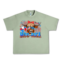 Oil Green moo rica Urban Heavy Tee - CowhideDigitalArt