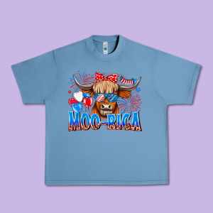 Moo Rica Urban Heavy Tee Designed By Cowhidedigitalart