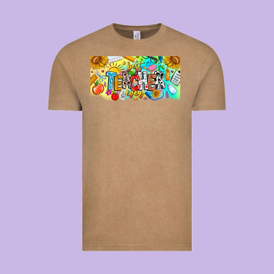 Best Teacher Ever Vintage Tee Designed By Cowhidedigitalart