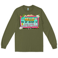 Army Green hello you are allowed to love books more than peop Long Sleeve Tee - Artiststas
