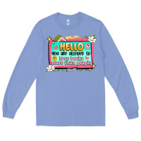 Colony Blue hello you are allowed to love books more than peop Long Sleeve Tee - Artiststas