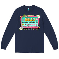 Navy hello you are allowed to love books more than peop Long Sleeve Tee - Artiststas
