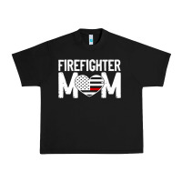 Black female firefighter mom thin red line flag firefighting premium Urban Heavy Tee - linhVisuals