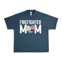 Midnight Navy female firefighter mom thin red line flag firefighting premium Urban Heavy Tee - linhVisuals