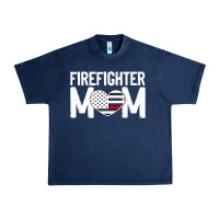 Navy female firefighter mom thin red line flag firefighting premium Urban Heavy Tee - linhVisuals
