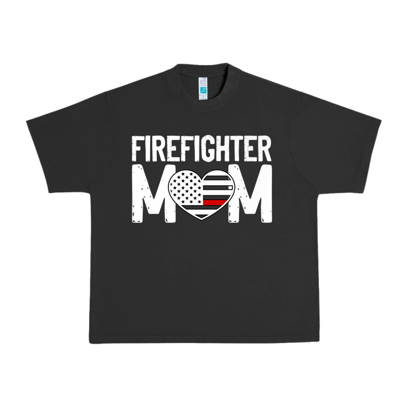 Female Firefighter Mom Thin Red Line Flag Firefighting Premium Urban Heavy Tee by linhVisuals | Teevron