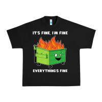 Black dumpster fire its fine im fine Urban Heavy Tee - linhVisuals