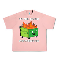 Salmon dumpster fire its fine im fine Urban Heavy Tee - linhVisuals