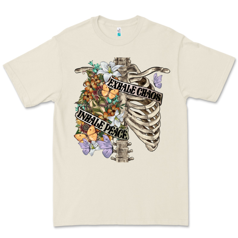 Inhale Peace Exhale Chaos Chest Premium Tee by FaDigitalArtStudio | Teevron