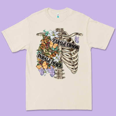 Inhale Peace Exhale Chaos Chest Premium Tee Designed By Fadigitalartstudio