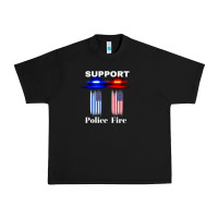 Black support our police & fire departments   1st responders premium Urban Heavy Tee - linhVisuals