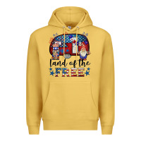 Antique Gold land of the free caravan gnomies Premium Hoodie - BarkalooDesign